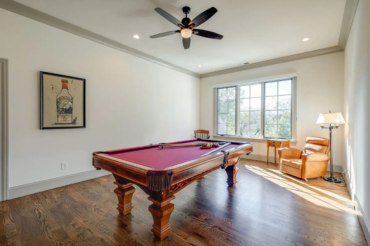 Upstairs game room
